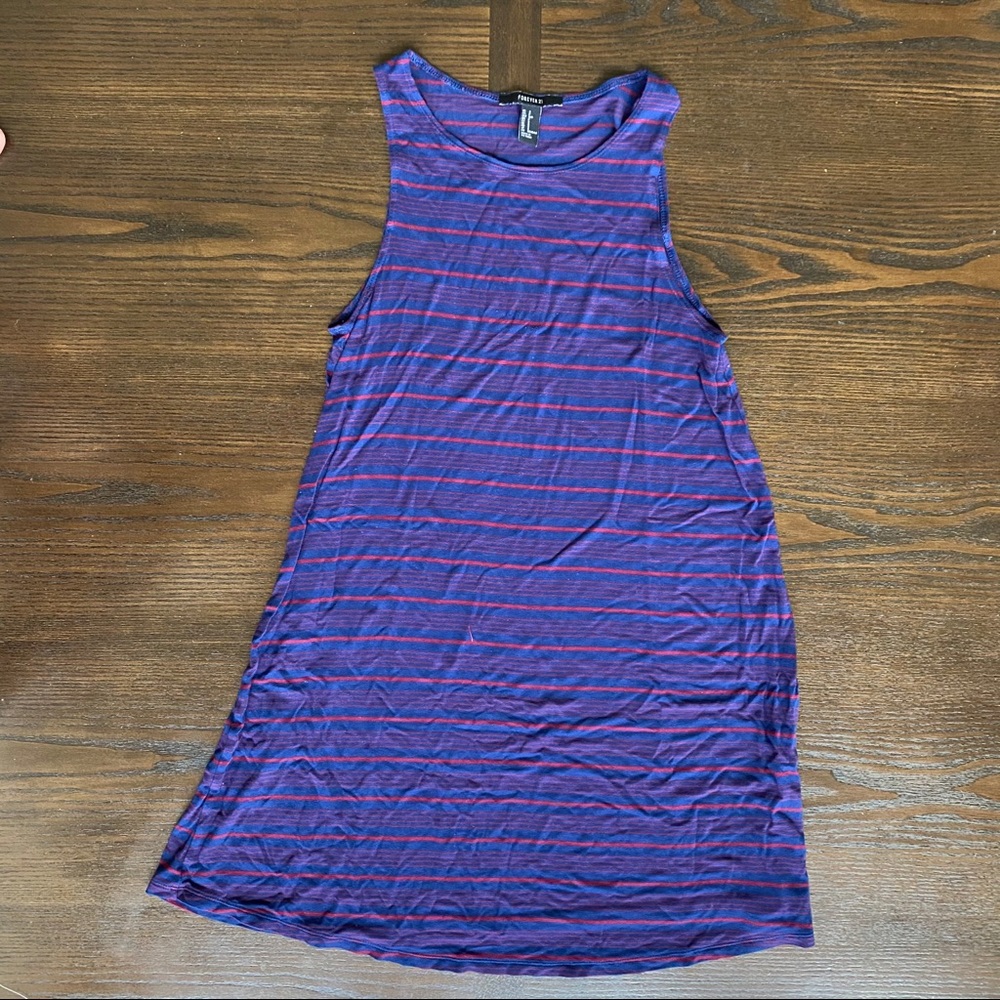 Blue and red tank top dress